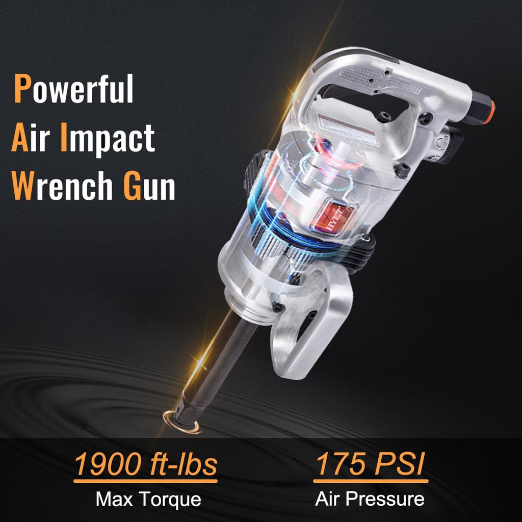 ERGOMASTER Air Impact Wrench Gun 1 Inch High Torque, Pneumatic Impact Wrench Set Heavy Duty with D Handle, Carrying Case, 4200 RPM, for Car, Equipment Repair