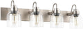 PRESDE Bathroom Light Fixtures Over Mirror Brushed Nickel 4 Light Bathroom Vanity Fixtures with Bubble Glass Globes