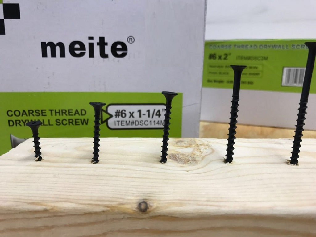 meite #8 Coarse Thread Drywall Screws 3-Inch Leg Length with Bugle Head Phillips Drive Drywall Screw Nails, 2000 Per Case