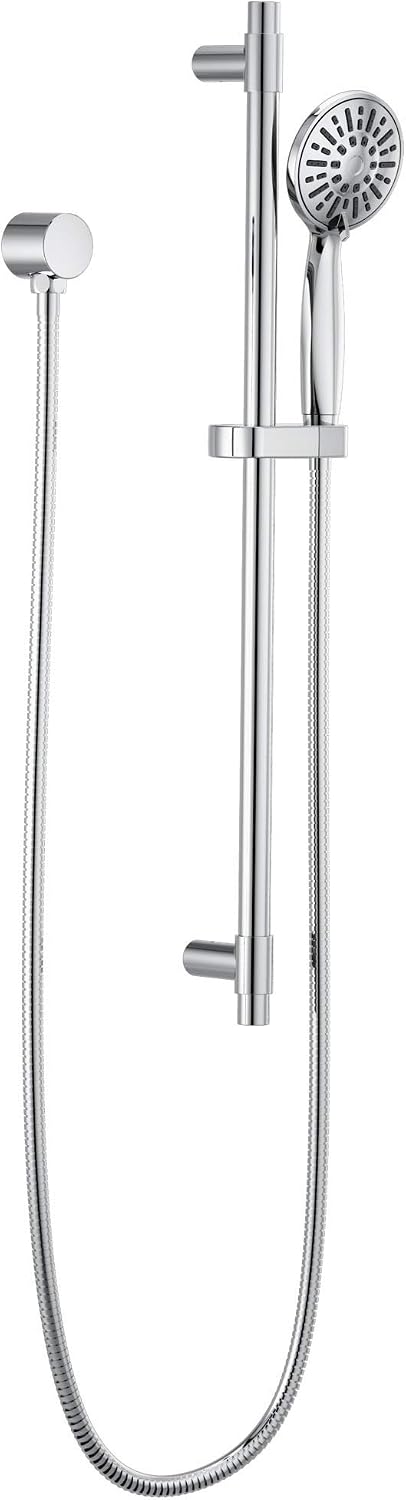 Delta Faucet Slide Bar Hand Held Shower with Hose, Chrome Handheld Shower Head, Slide Bar Hand Shower, Handheld Shower, Detachable Shower Head, Chrome 51361
