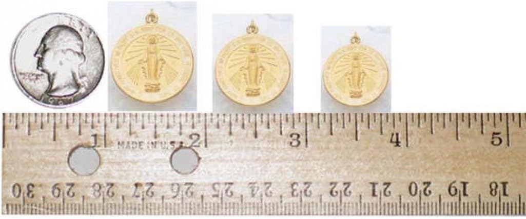 PicturesOnGold.com Miraculous Medal - 14k Yellow Gold- 1/2 Inch X 1/2 Inch