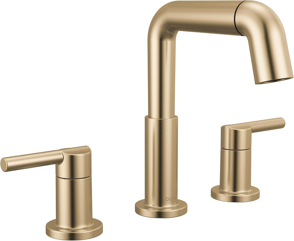 Delta 35849LF-PD Nicoli 1.2 GPM Widespread Bathroom Faucet with Pull Down Spout and Push Pop-Up Drain Assembly - Champagne Bronze