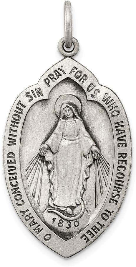 Sterling Silver Antiqued Miraculous Medal