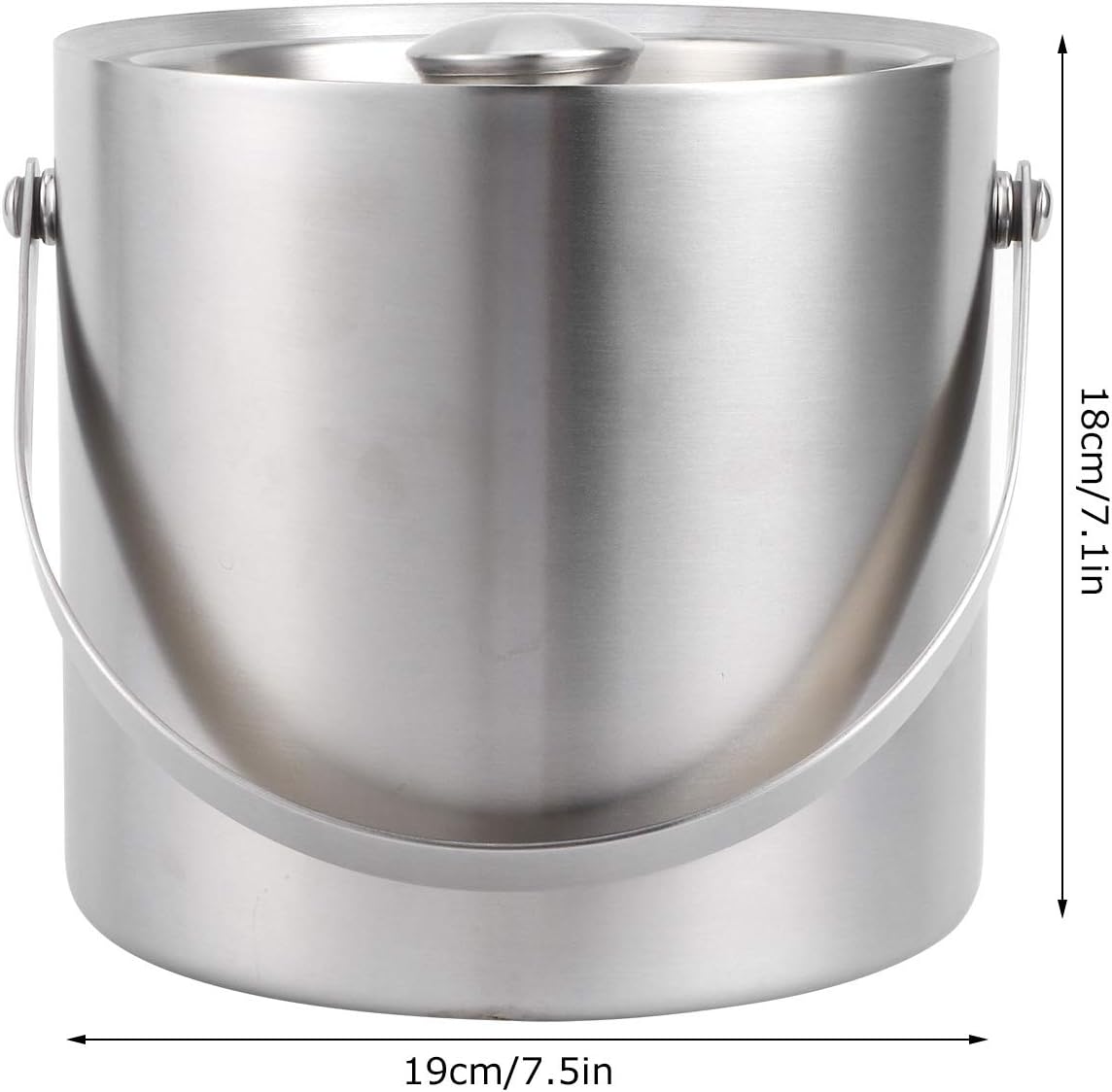 ice Bucket,Bucket with lid, Ice Buckets for Parties Stainless Steel with Lid, Champagne Bucket, 3L with Lid Portable Double-Wall Ice Barrel Bar Area for Bar Hotel Party Use