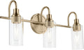 Kichler Kavi 23' 3-Light Bathroom Vanity Light Fixture with Clear Glass in Champagne Bronze, Modern Wall Mount Over Mirror for Powder Room (23' W x 10' H), 55211CPZ