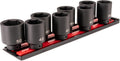 TEKTON 1/2 Inch Drive Deep 6-Point Impact Socket Set with Rails and Tray, 8-Piece (39-50) | SID92111