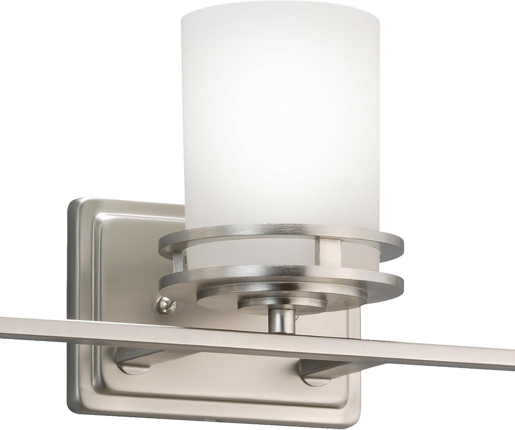 Kichler Hendrik 24' Vanity Light in Brushed Nickel, 3-Light Modern Bathroom Vanity with Satin Etched Cased Opal Glass, (24' W x 8' H), 5078NI