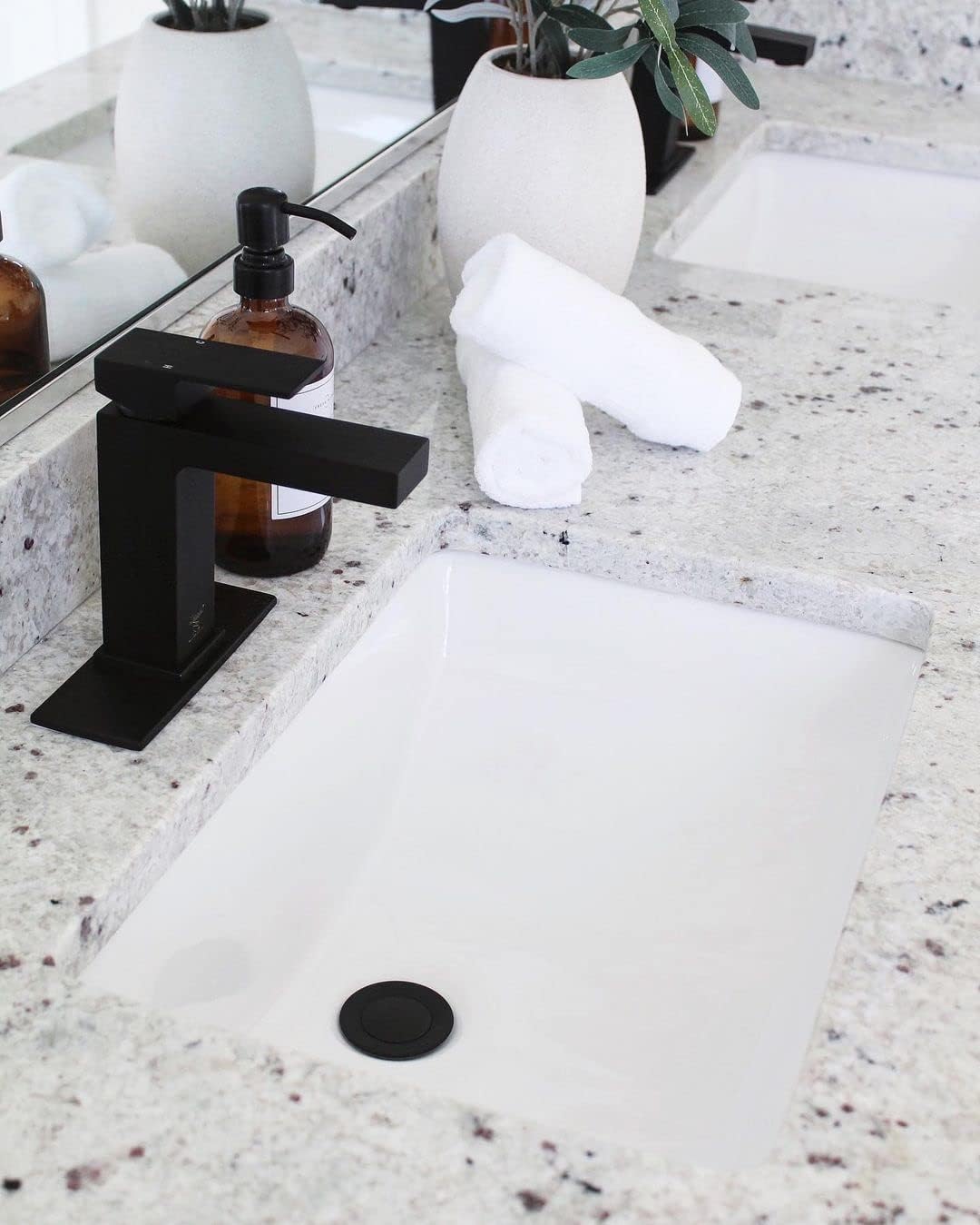 Lava Odoro Matte Black Bathroom Faucet 1 Hole, Modern Single Hole Bathroom Sink Faucet for Vanity with Pop up Drain Assembly, Deck Plate Included, 1.2 GPM Water Flow, BF307-B