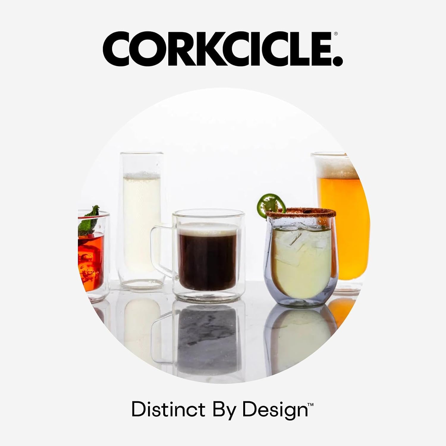 Corkcicle Insulated Ice Bucket with Lid - Stainless Steel - 100 oz - Garden Party Cream