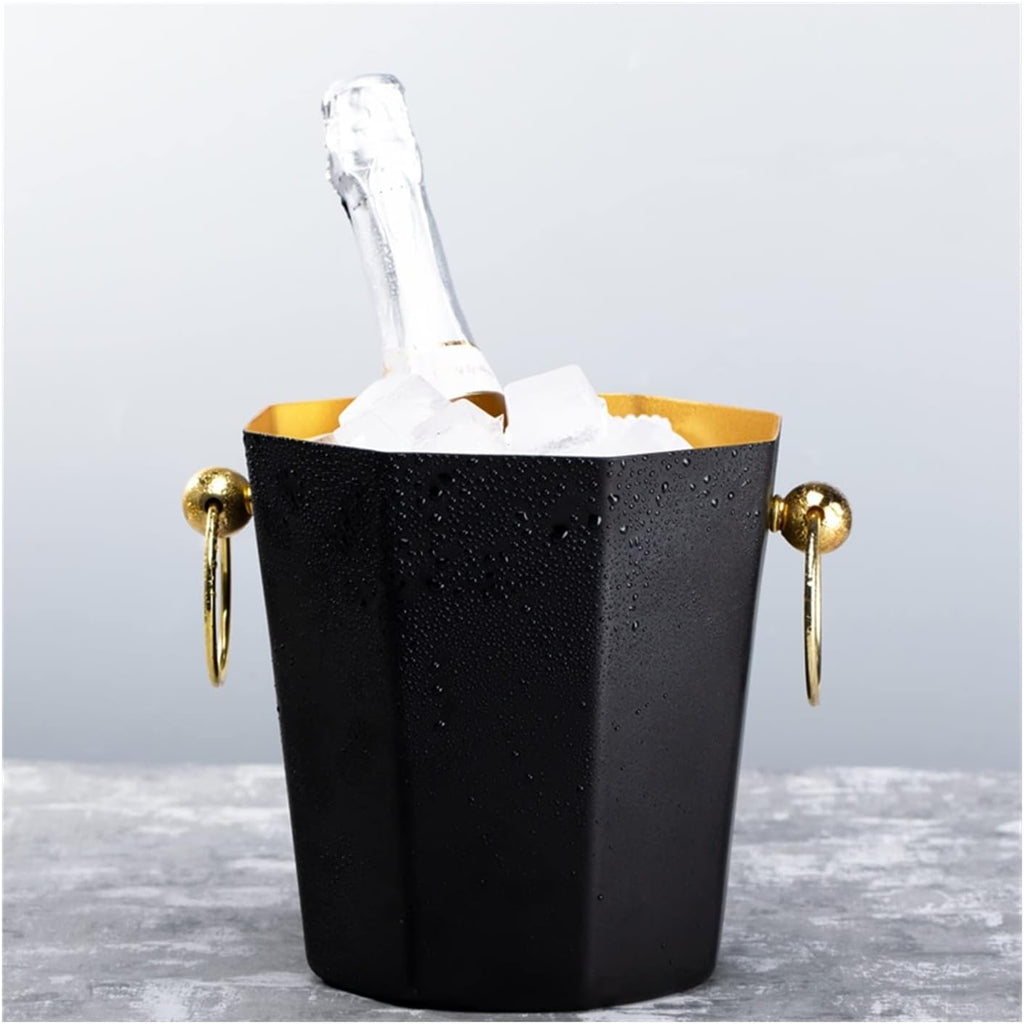 Ice Bucket Champagne Bucket Octagonal Ice Bucket Container Stainless Steel Champagne Wine Ice Bucket Keeps Ice Cold for Home Bar Chilling Beer and wine Ice Bucket Beverage Tub (Color : Brass)