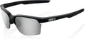 100% Sportcoupe Sport Performance Sunglasses - Sport and Cycling Eyewear (MATTE BLACK - HiPER Silver Mirror)