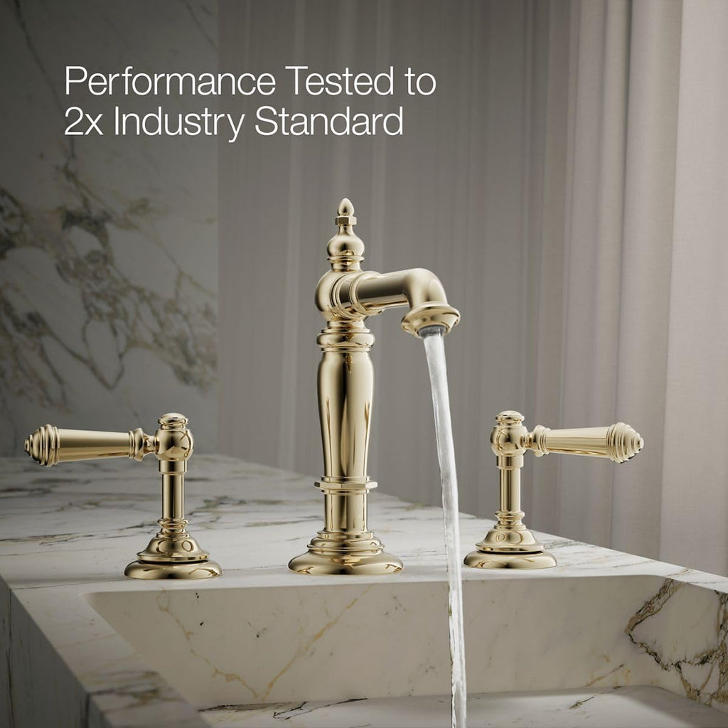 Kohler 72760-AF Artifacts® Bathroom Sink Faucet spout with Column Design, 1.2 gpm, Vibrant French Gold