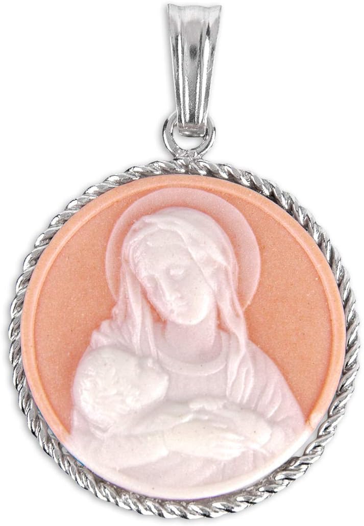 Rose Madonna and Child Cameo Medal