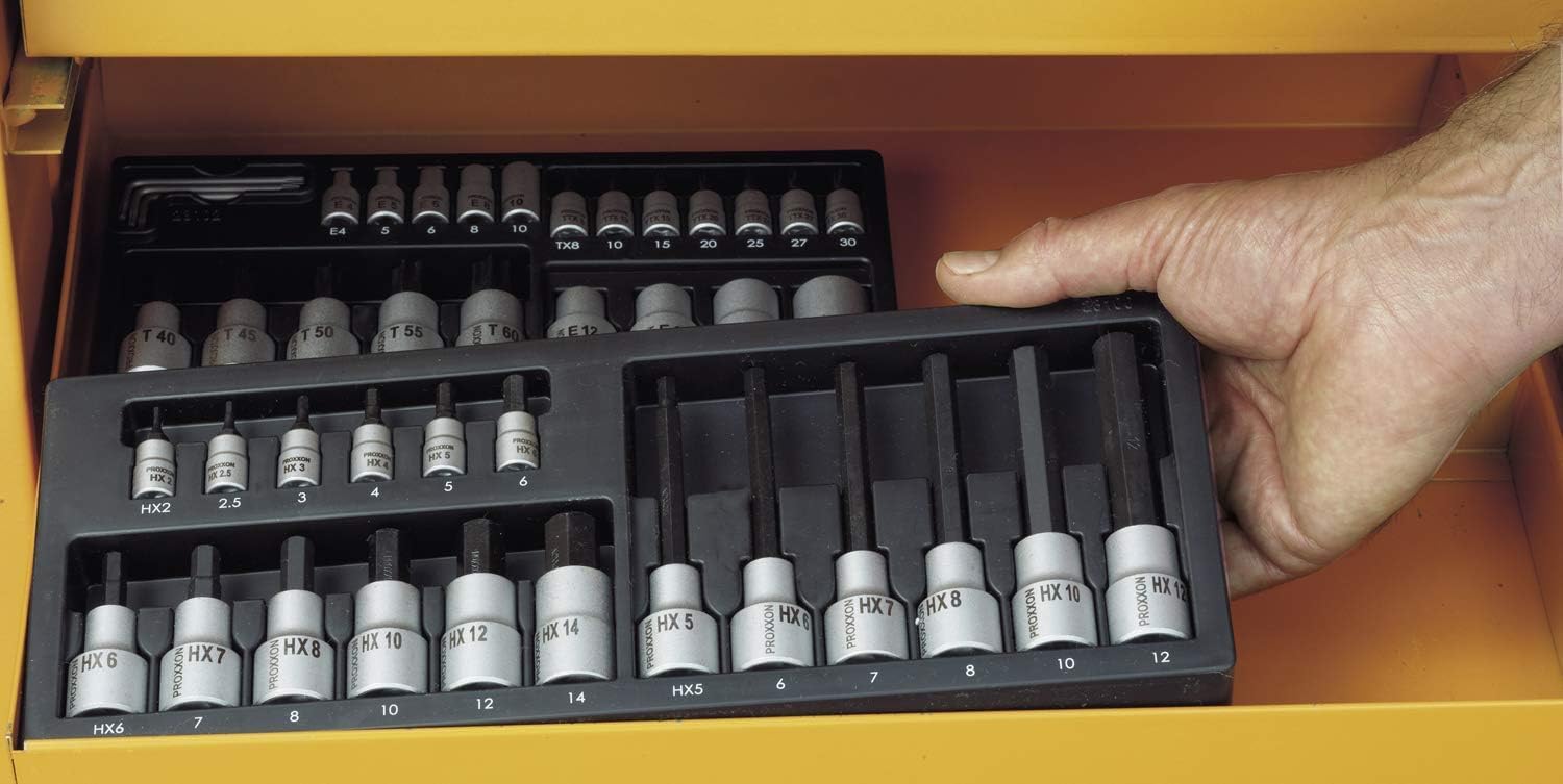 Proxxon 23100 18 Piece Allen Key Socket Set, 1/4 and 1/2 Inch Drive