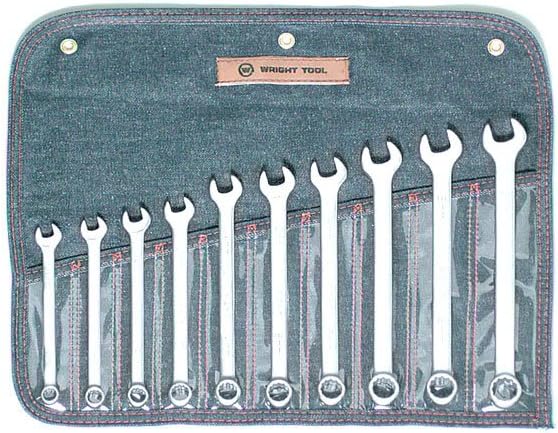 Wright Tool 751 Metric Combination Wrench Set, 10mm - 19mm (10-Piece), Silver