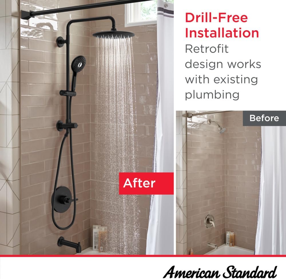 American Standard 102907GN00 Spectra Versa 24-Inch 4-Function Retrofit Shower System with Rain Shower Head with Handheld Sprayer, 1.8 GPM, Brushed Cool Sunrise