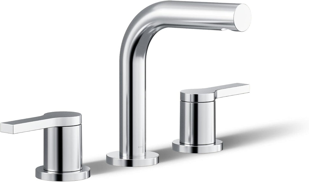 KOHLER K-33592-4K-CP Elate® Widespread Bathroom Sink Faucet, Durable Brass Bathroom Faucets, Sleek Finish, 1.0 GPM, Polished Chrome