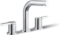 KOHLER K-33592-4K-CP Elate® Widespread Bathroom Sink Faucet, Durable Brass Bathroom Faucets, Sleek Finish, 1.0 GPM, Polished Chrome