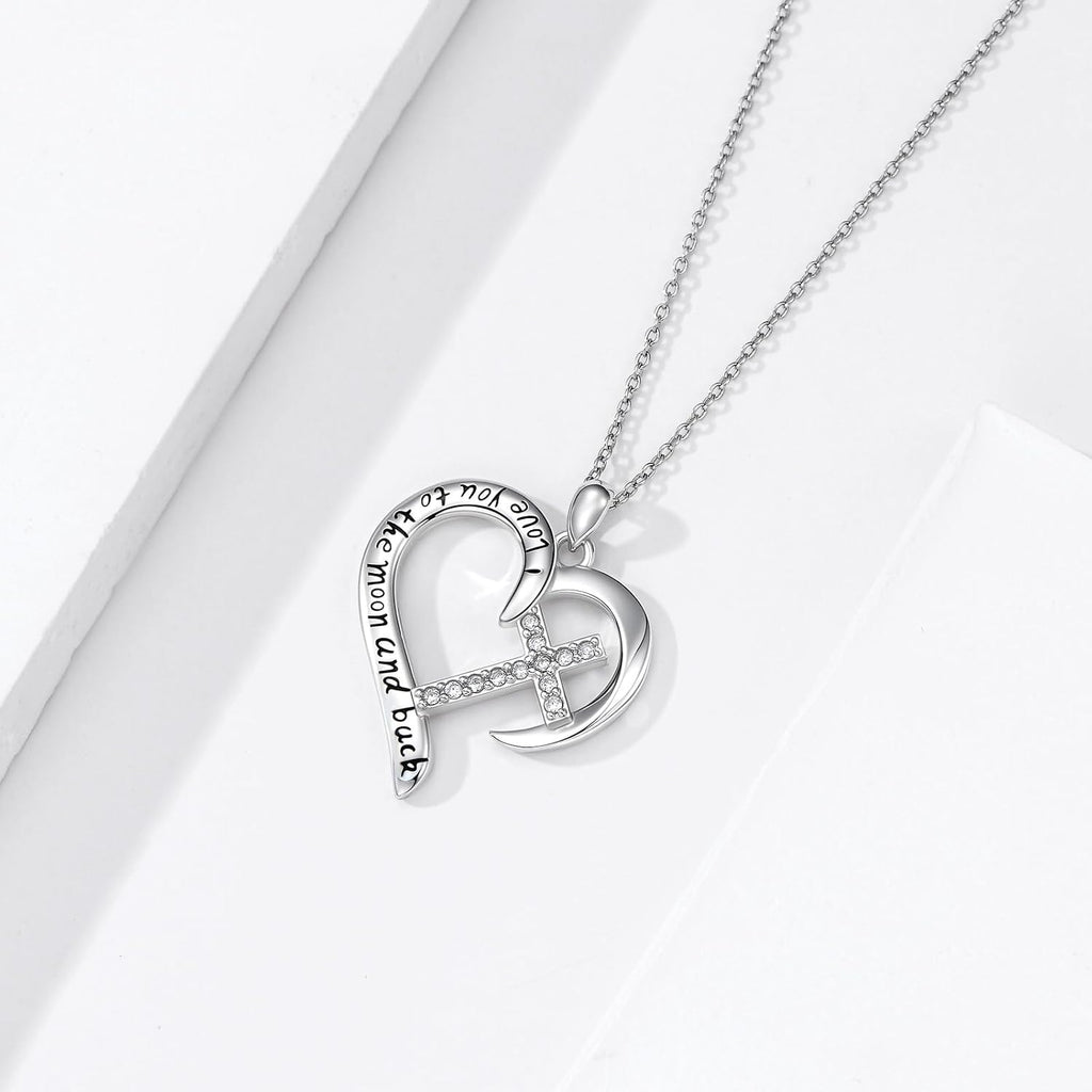 Real Sterling Silver Religious Necklace for Women, s925 Silver Cross Necklace Christian Religion Jewelry for Confirmation Baptism Ladies Mom, 18+2'