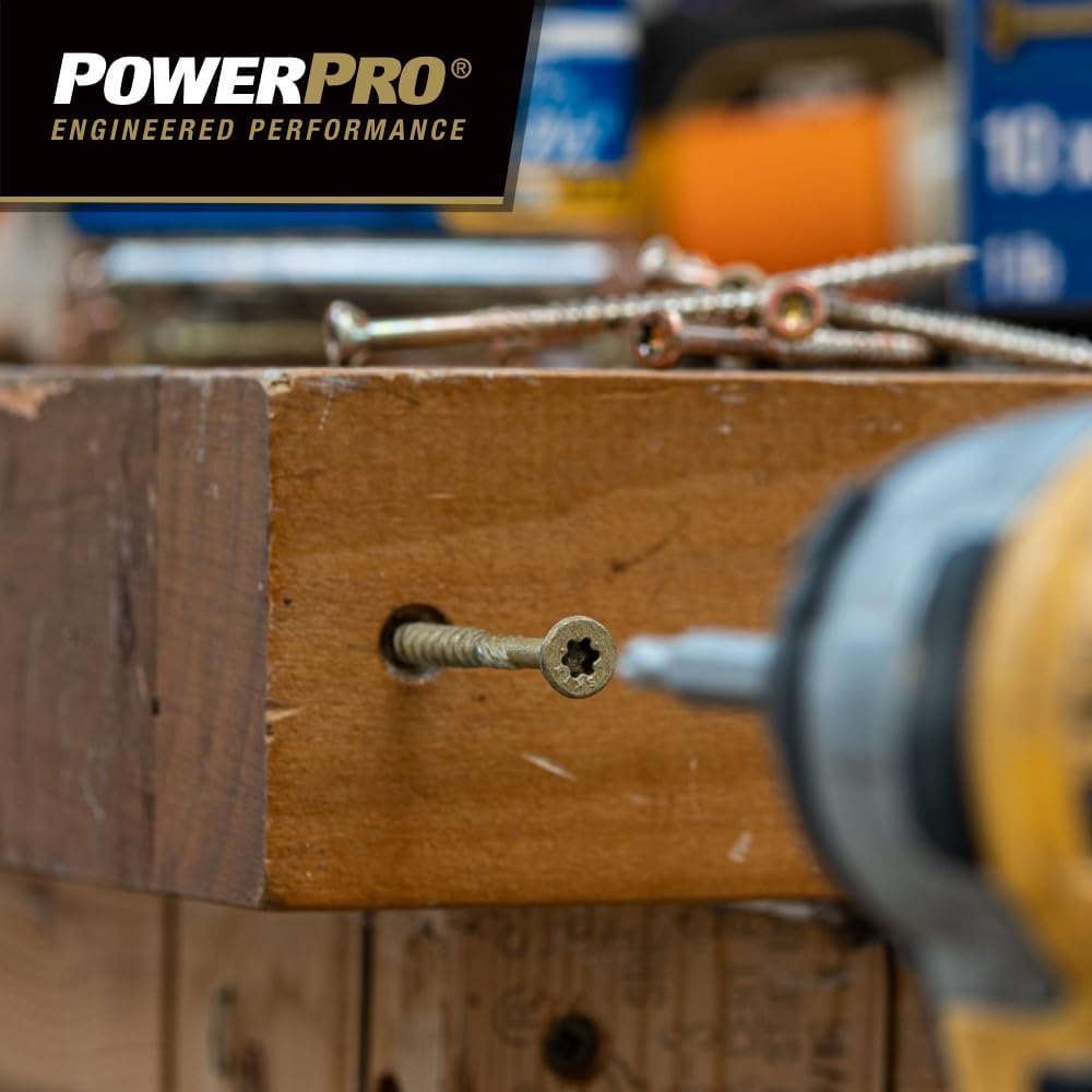 Power Pro Premium Exterior Wood Screws, #9 x 3 Inch All-Purpose Deck Screws for Outdoor Projects, T-25 Star Bit Included, Bronze, 2000 Pieces | 967778V4