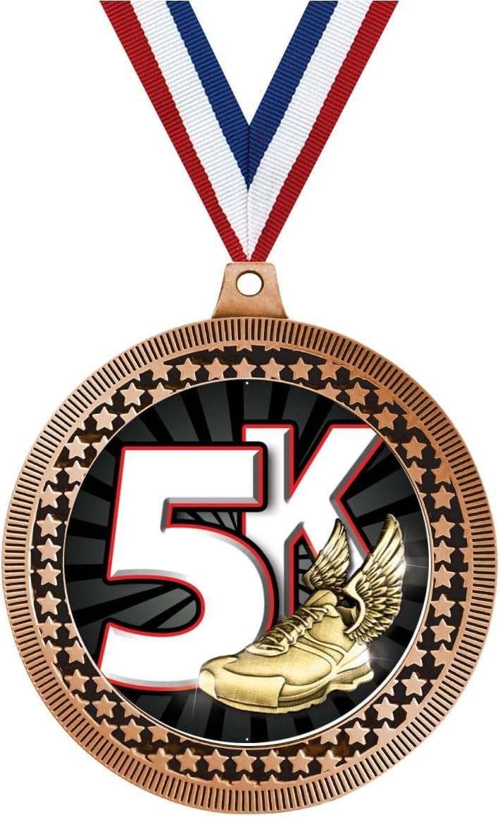 2.75' 5K Award Medal, Bronze Vega 5K Team Trophy Award Includes Free Neck Ribbon