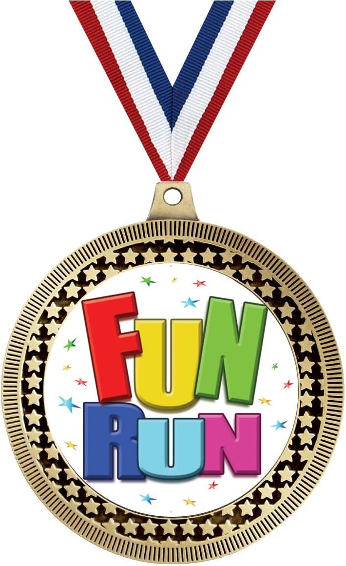 Crown Awards 2.75' Fun Run Award Medal, Gold Vega Fun Run Team Trophy Award Includes Free Neck Ribbon
