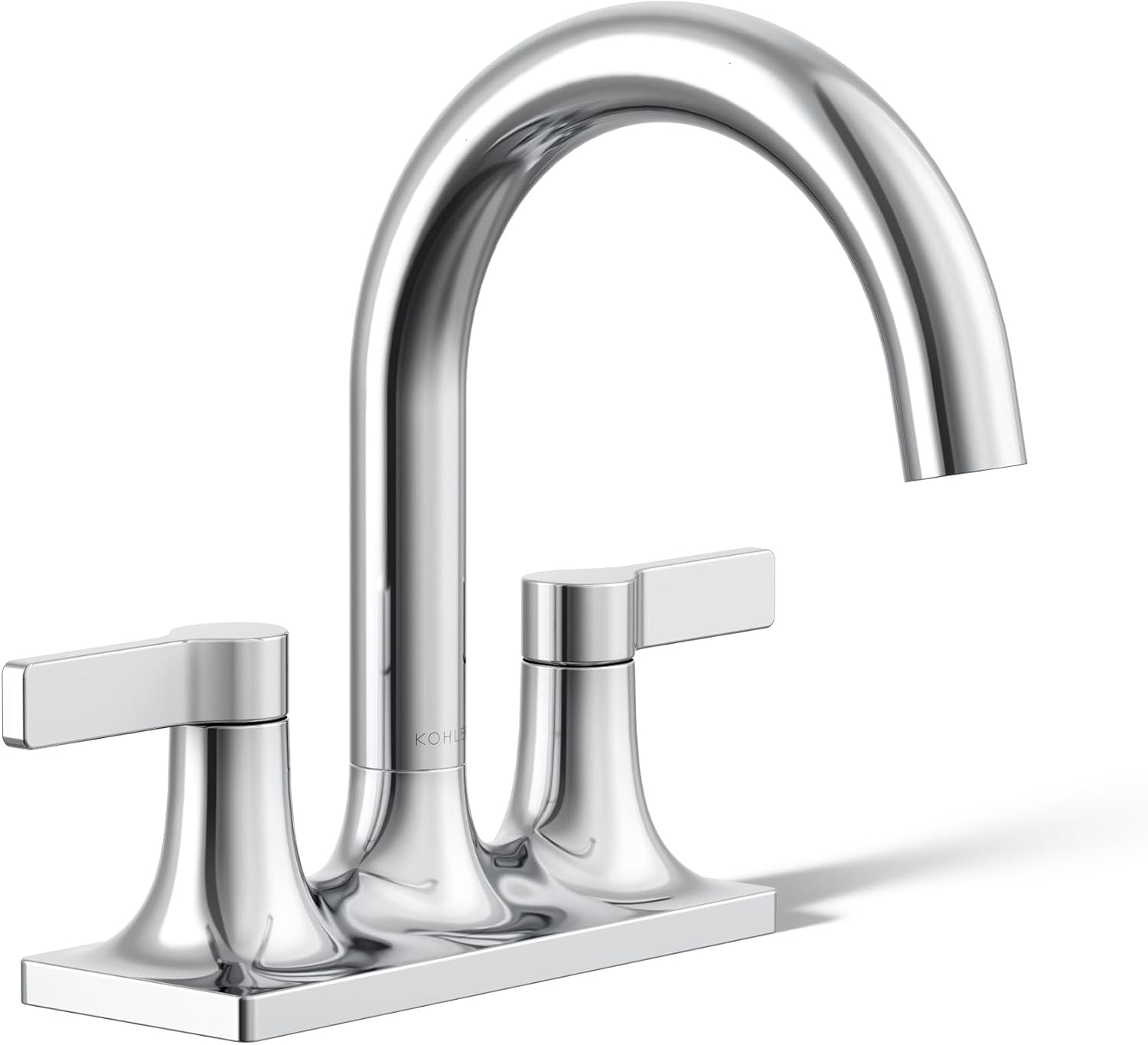 KOHLER K-28124-4-CP Venza® Centerset Bathroom Sink Faucet, 3-Hole, 1.2 GPM, Easy Installation, Corrosion Resistant, Polished Chrome