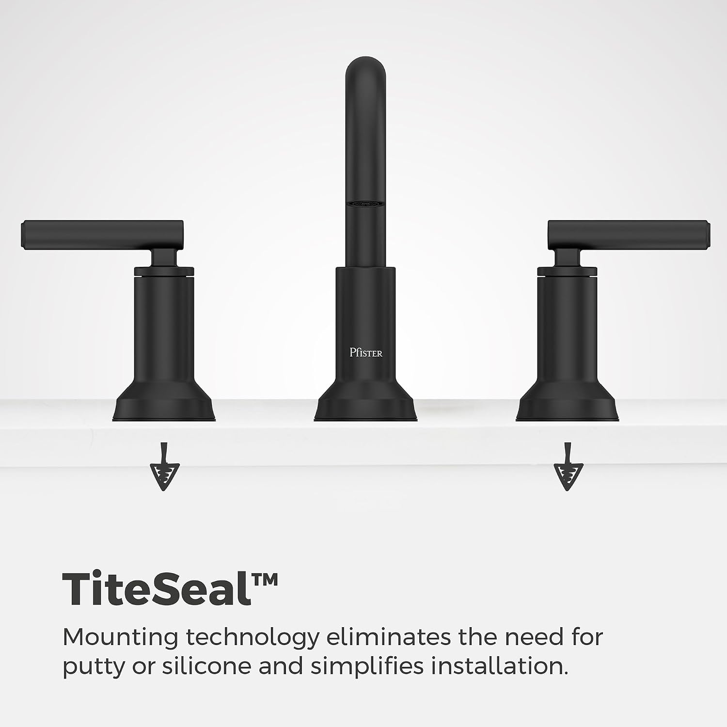Pfister Capistrano Widespread 3 Hole Matte Black Bathroom Sink Faucet with 2 Handles Push & Seal Drain NSF Certified Spot Defense Finish Farmhouse Style Vanity LF049CSOSDB