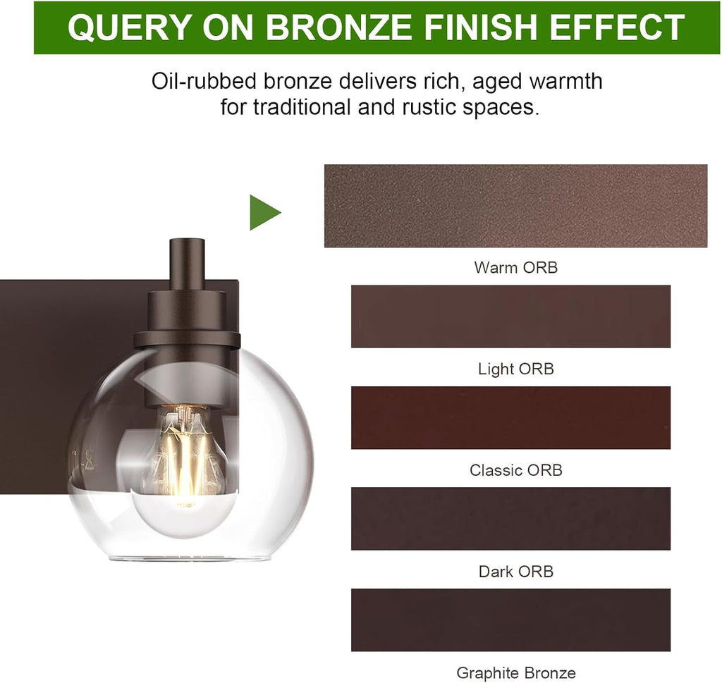 IZORRO Bathroom Light Fixtures, 5-Light Oil Rubbed Bronze Vanity Light, Modern Wall Sconces with Globe Clear Glass Shade, Vanity Lighting Fixtures Over Mirror,E26 Bulb Socket