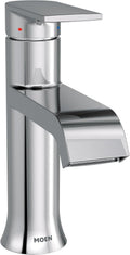 Moen Genta LX Chrome One-Handle Modern Bathroom Sink Faucet with Optional Deckplate and Low-Arc Spout for Bath Countertop, 6702