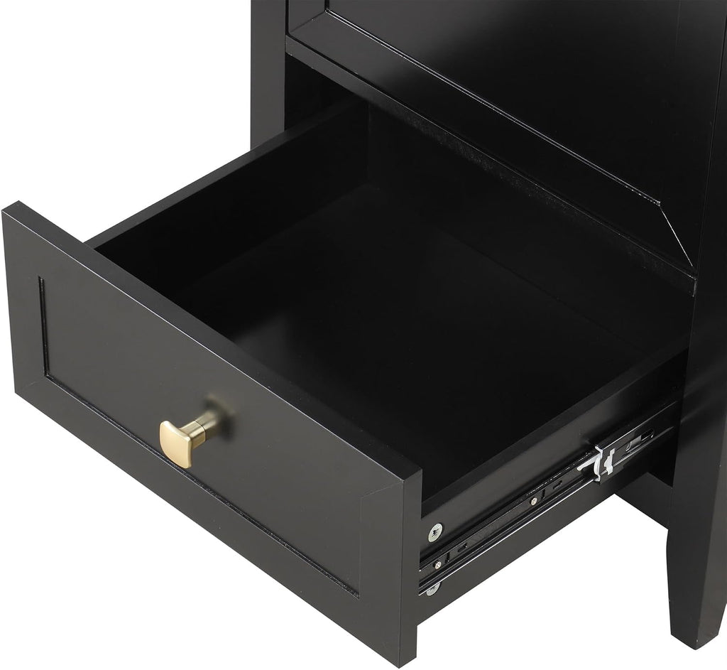 Bellemave 20-inch Solid Wood Bathroom Vanity with Sink, Free Standing Cabinet, Soft Closing Door, Storage Rack, Drawer, Black