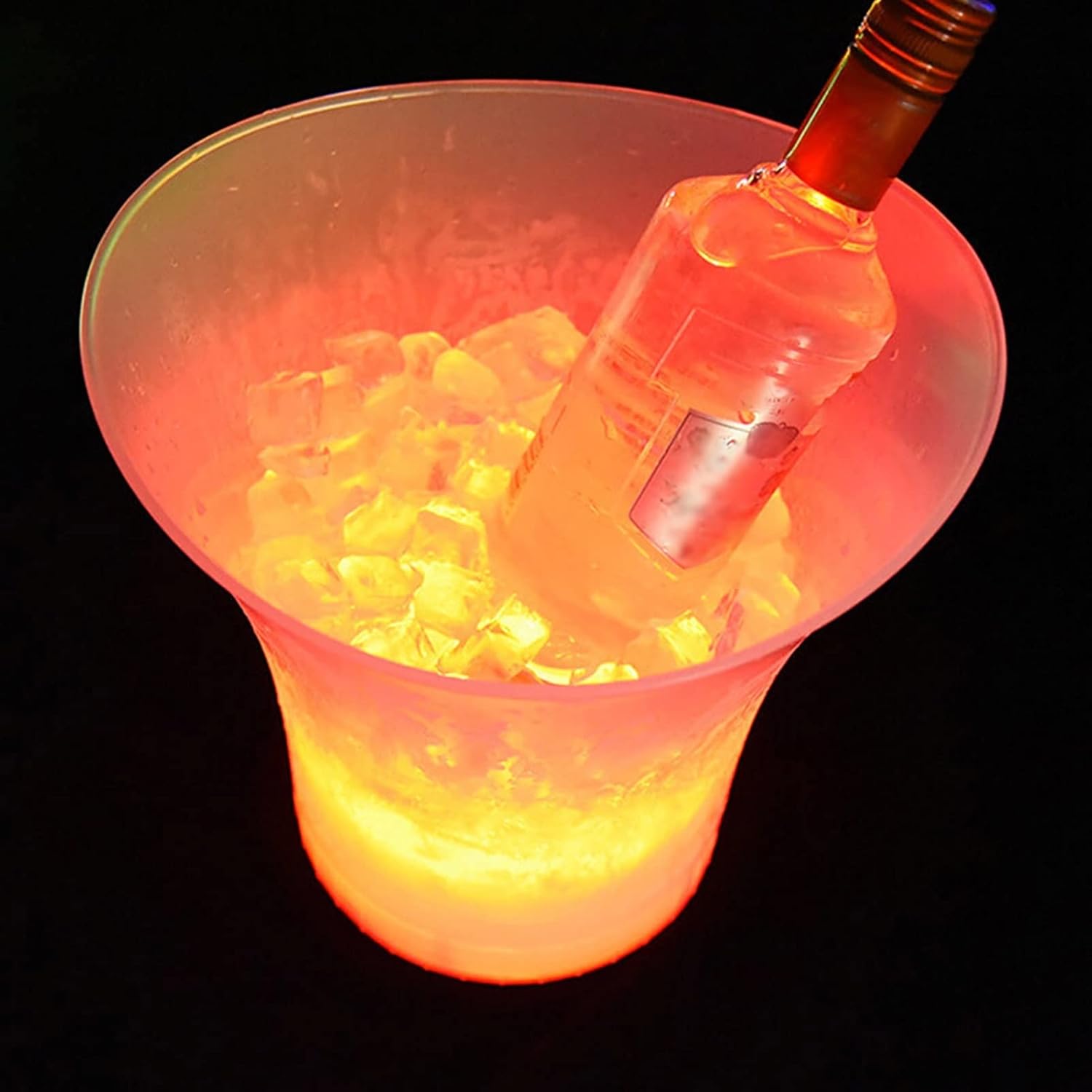 Ice Bucket Champagne Bucket 5L Colorful LED Glowing Ice Bucket KTV Bars Wine Champagne Beer Cooler Barware for Home Bar, Chilling Beer Champagne and Wine Ice Bucket Beverage Tub