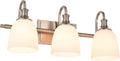 3 Light Brushed Nickel Vintage Bathroom Vanity Light Fixtures | Vintage, 3-light Bathroom vanity light, living room light, over mirror, over table, Brushed Nickel