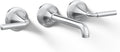 Kohler T26439-4-CP Tone Wall-Mount Bathroom Sink Faucet Set, Bathroom Faucet with Two Lever Handles, Polished Chrome