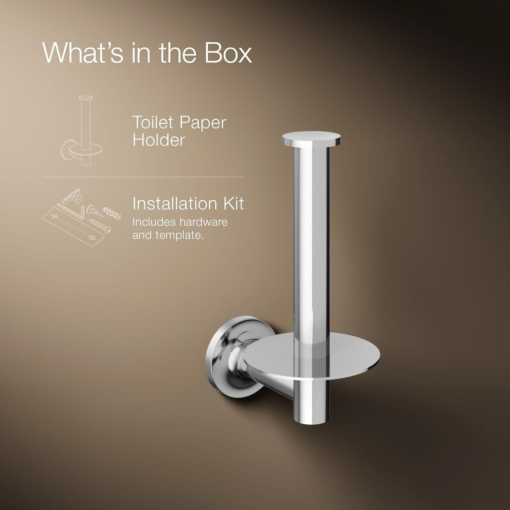 KOHLER Toilet Paper Holder, Bathroom Toilet Paper Holder, Purist Collection, Polished Chrome, K-14444-CP