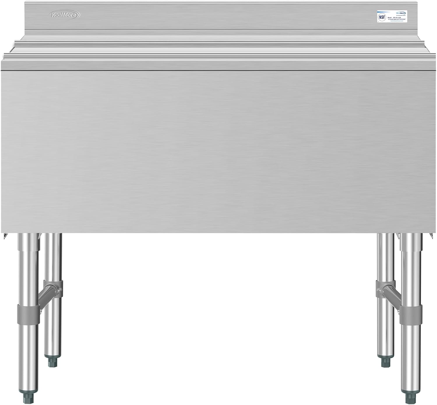 KoolMore 36 Inch Commercial Stainless Steel Underbar Ice Bin with Siding Lid, NSF Certified (KM-UIB-1836)