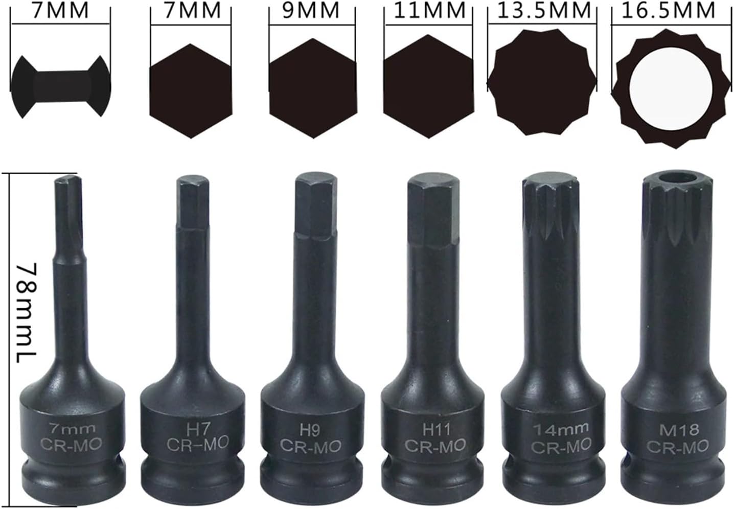 12 Pc Impact Brake Caliper Special Socket Set Compatible Compatible with VW Porsche Benz BMW 1/2' Square Drive(17pcs)