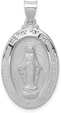 14k Gold Virgin Mary Miraculous Medal Pendant - Oval Mother Mary Necklace Charm with Sacred Words - Handcrafted Religious Jewelry Made in USA - Traditional Catholic Design