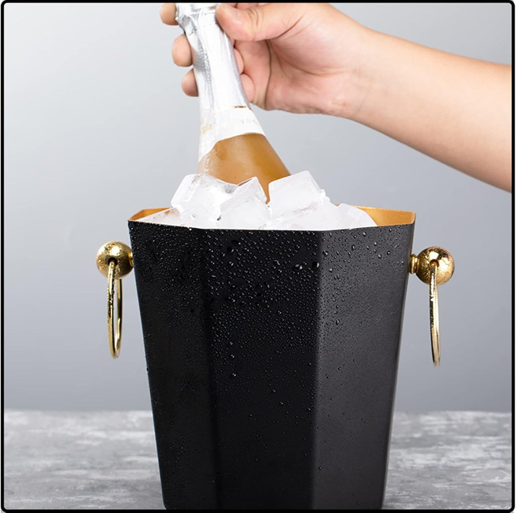 Ice Bucket Champagne Bucket Octagonal Ice Bucket Container Stainless Steel Champagne Wine Ice Bucket Keeps Ice Cold for Home Bar Chilling Beer and wine Ice Bucket Beverage Tub (Color : 1)