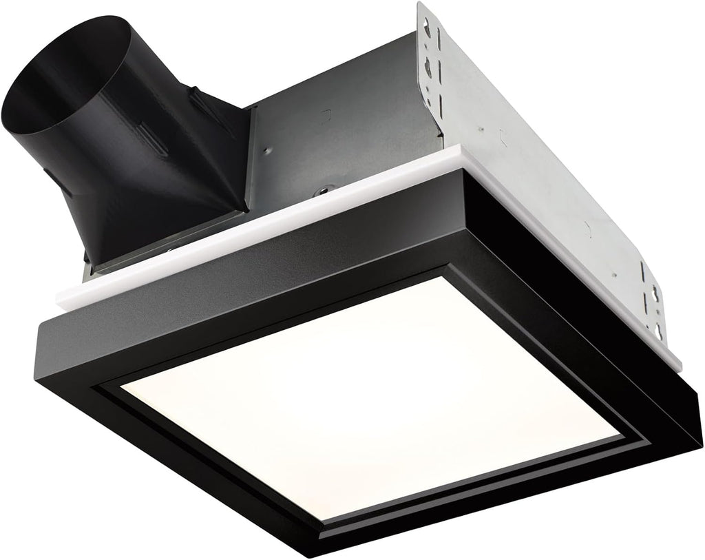 Broan-NuTone 110 CFM Decorative Bathroom Exhaust Fan with LED Light and Matte Black Trim, ENERGY STAR® certified