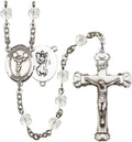 Bonyak Jewelry St. Christopher/Cheerleading Silver-Plated Rosary - Every Birth Month Color and More
