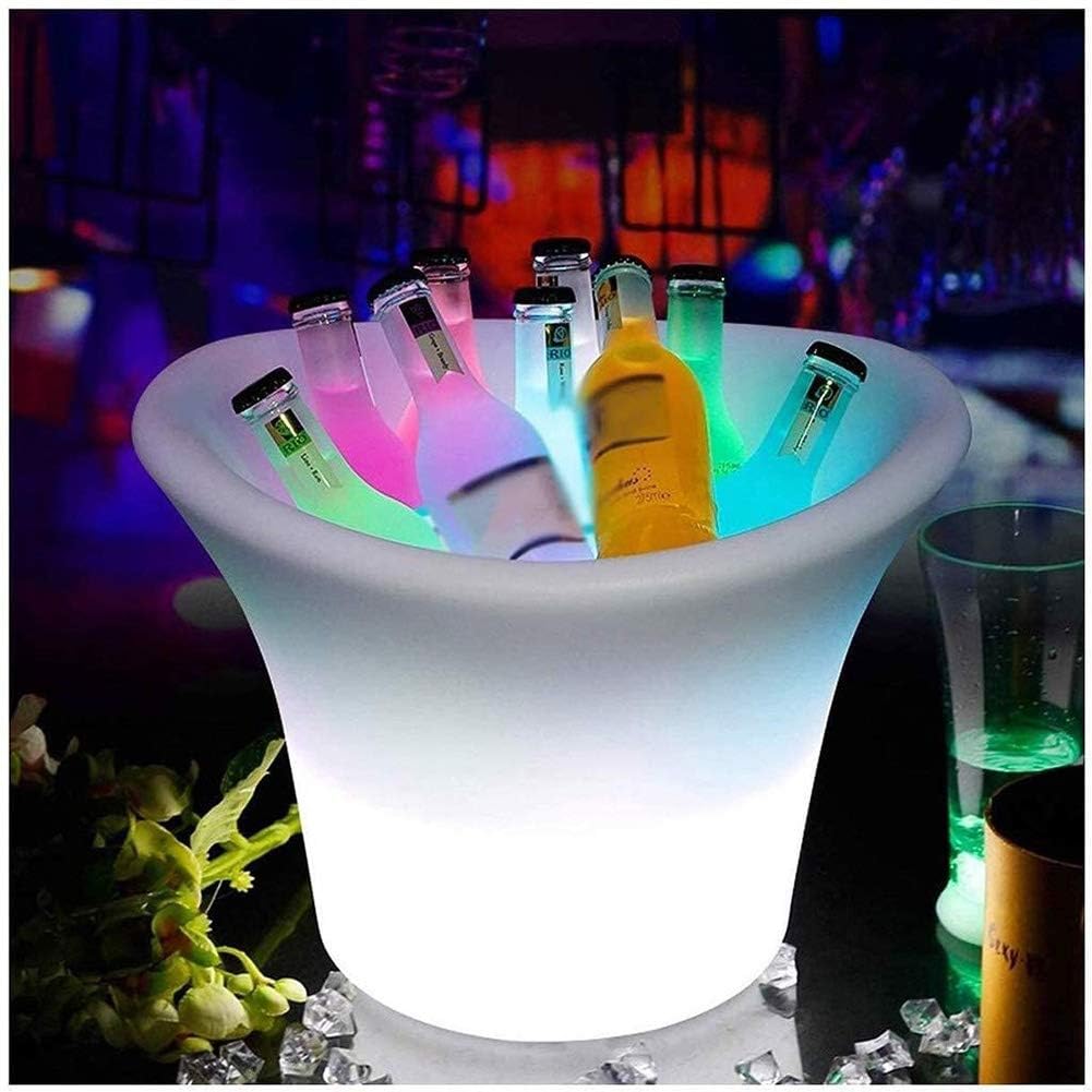 Ice Bucket,Led Ice Bucket, Beverage Tubs and Buckets for Parties, Wine Tub Chiller, Party Drink Chiller for Champagne, Wine, and Beer/White/36 * 27Cm