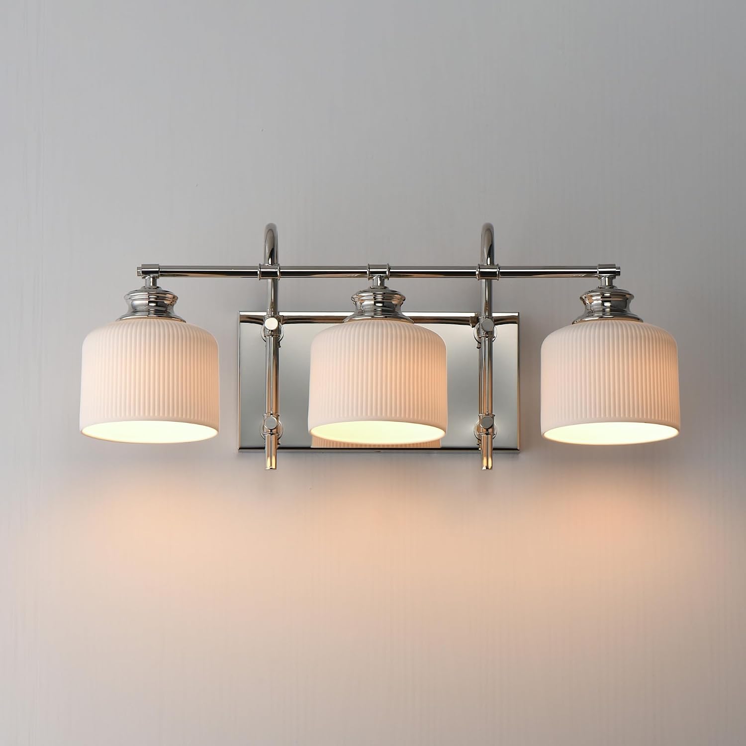 Maxim Lighting Bisque 3-Light Bath Vanity Light | Natural Aged Brass Steel Finish | White Glass Shade | Modern Indoor Light Fixture | Ideal for Bathrooms & Powder Rooms | 21493WTNAB