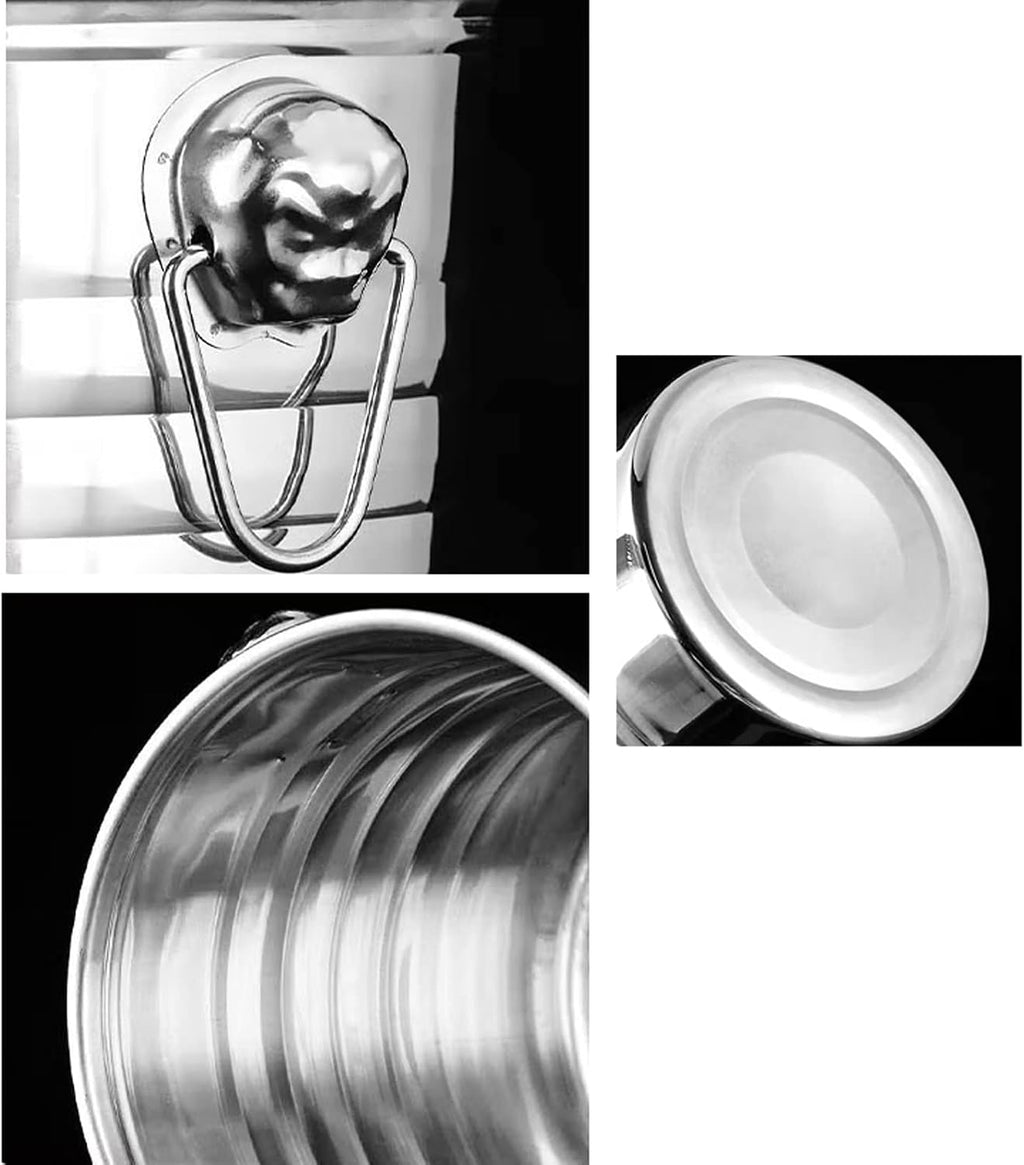 ice Bucket,Bucket with lid, Ice Buckets for Parties Stainless Steel with Ring Handle Thickened Commercial Bar Champagne Bucket Bucket Beer for Cocktails, Wine, Beer, Champagne, Kee