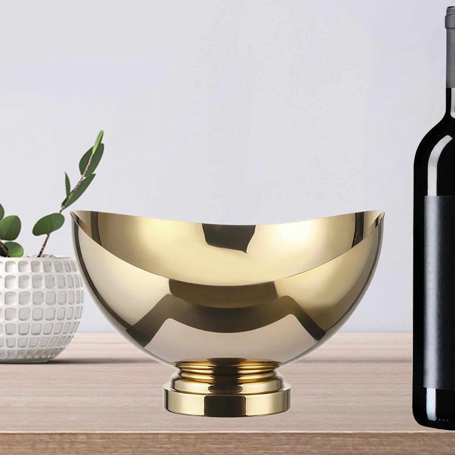 Stainless Steel Ice Bucket Beverage Tub Ice Tub Container Drink Chiller Practical Cooling Container Drink Bucket for Holiday, Gold(Gold)