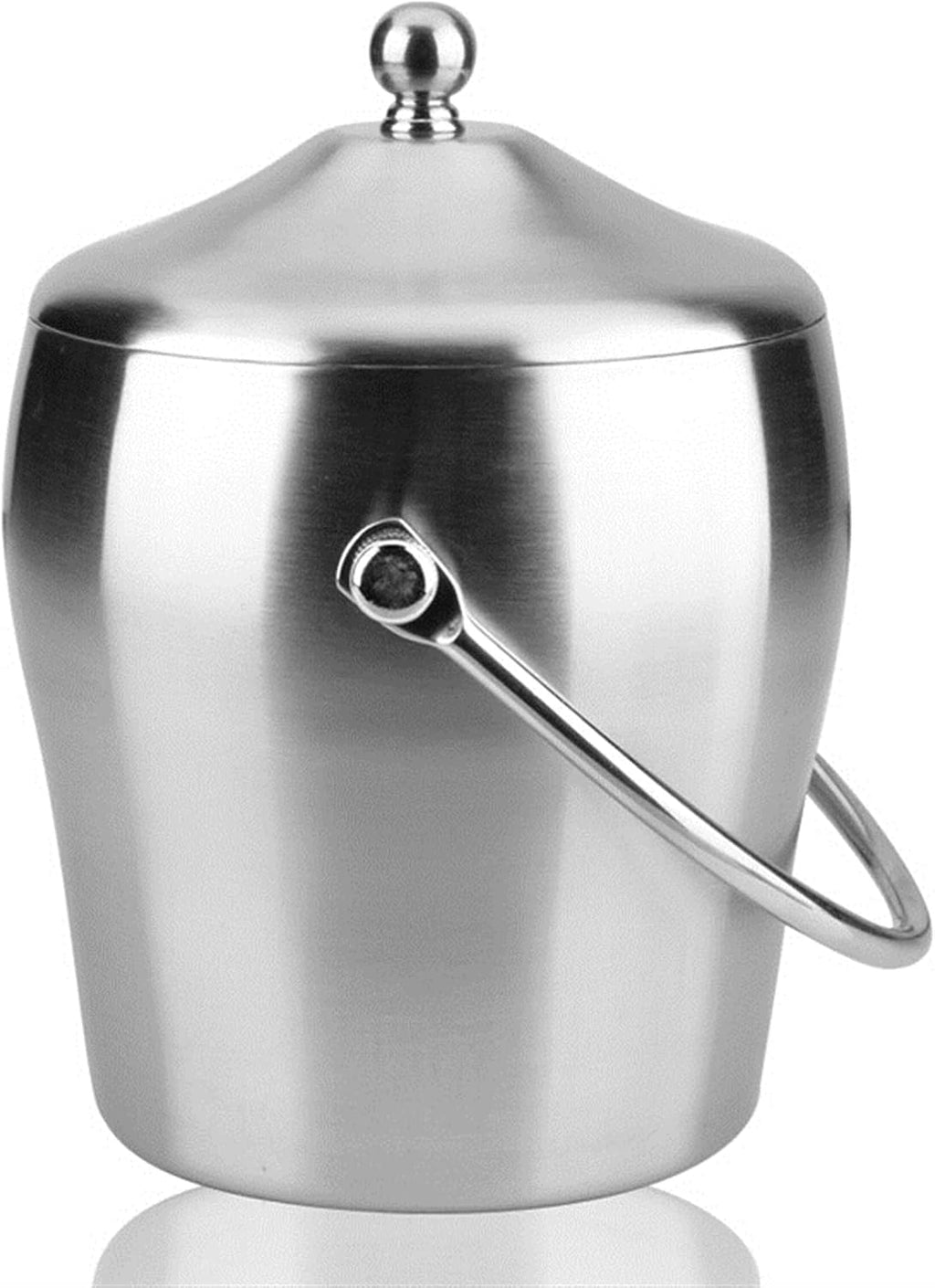 Ice Bucket Champagne Bucket Ice Bucket Container ，Double Stainless Steel Ice Bucket Ice Wine Bucket with Lid 2L with Handle for Home Bar Chilling Beer and Wine Ice Bucket Beverage Tub