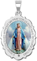 PicturesOnGold.com Miraculous Medal Necklace Catholic Virgin Mary Pendant Oval Pendants for Women & Men Crafted in 10K/14K Yellow or White Gold & Sterling Silver Christian Gifts for Men & Women or First Communion Gifts for Boys or Girls