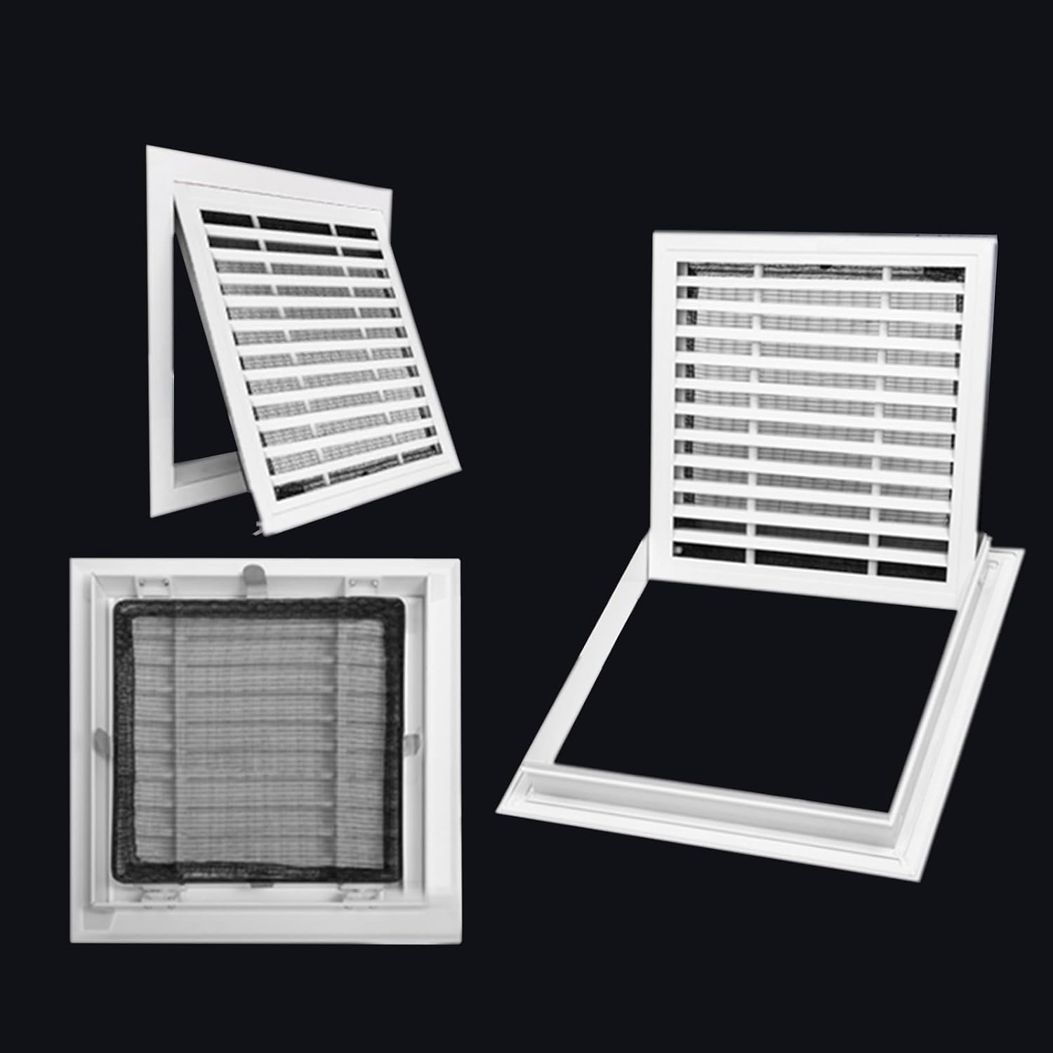 Ceiling Access Panel for Drywall with Vent, White Louvered Service Access Door for Hide Plumbing/Water Heater/Electrical Switch, Surface Mounted Plastic Wall Access Plate(8x30inch)