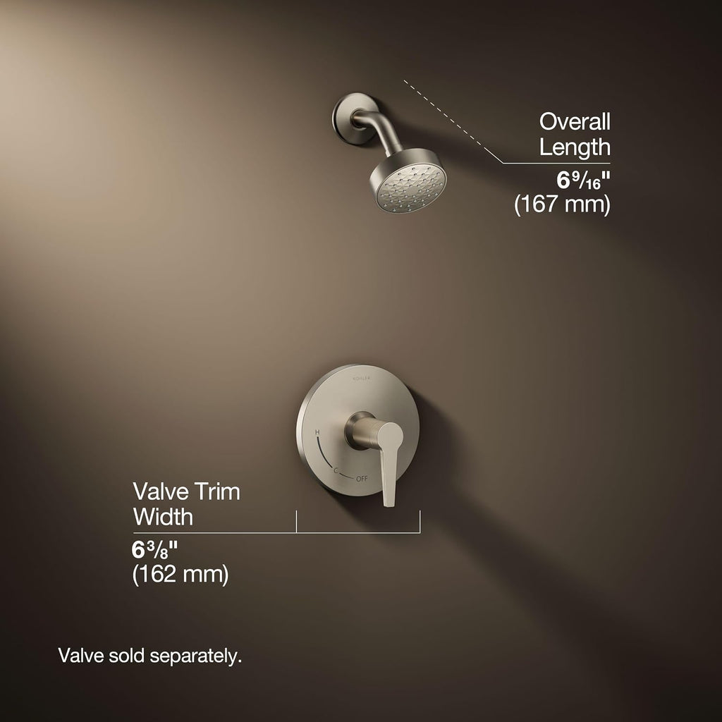 Kohler K-TS97077-4Y-BN Pitch Rite-Temp Shower Trim Kit, 2.5 GPM, Vibrant Brushed Nickel