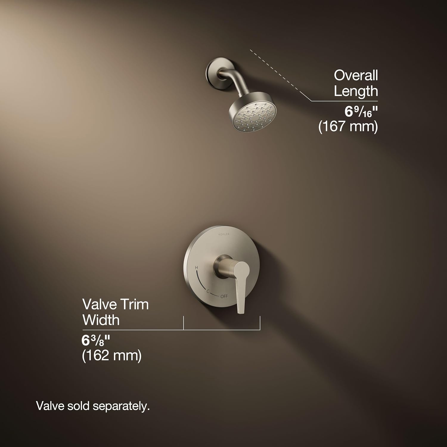 Kohler K-TS97077-4Y-BN Pitch Rite-Temp Shower Trim Kit, 2.5 GPM, Vibrant Brushed Nickel